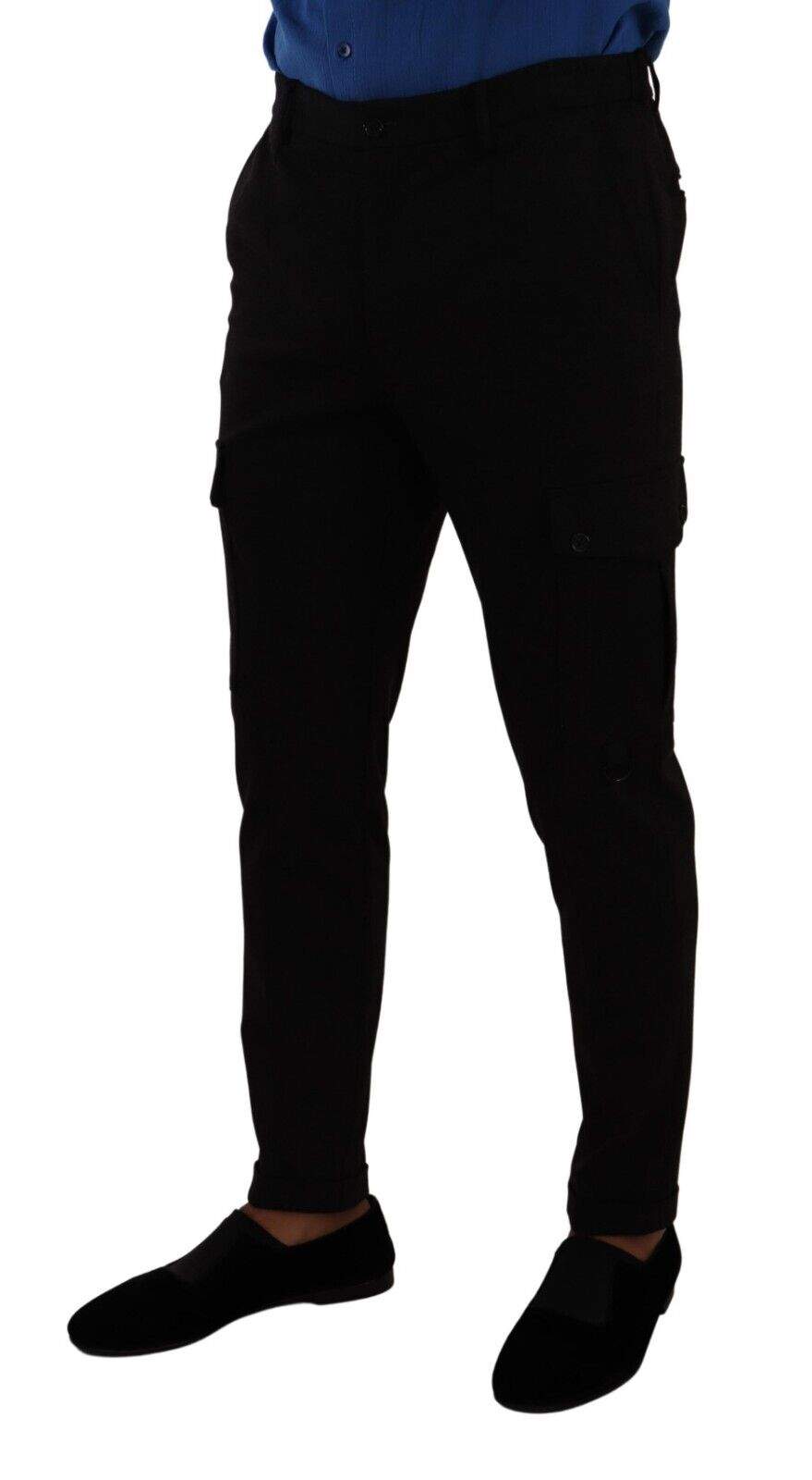 Dolce & Gabbana Black Viscose Skinny Cargo Trouser Pants #men, Black, Dolce & Gabbana, feed-1, IT48 | M, Jeans & Pants - Men - Clothing at SEYMAYKA