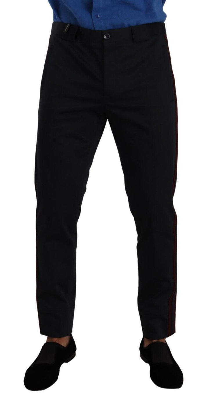 Dolce & Gabbana Blue Bordeaux Cotton Skinny Chino Pants