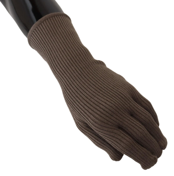 Dolce & Gabbana Gray Cashmere knitted Hands Mitten s Gloves