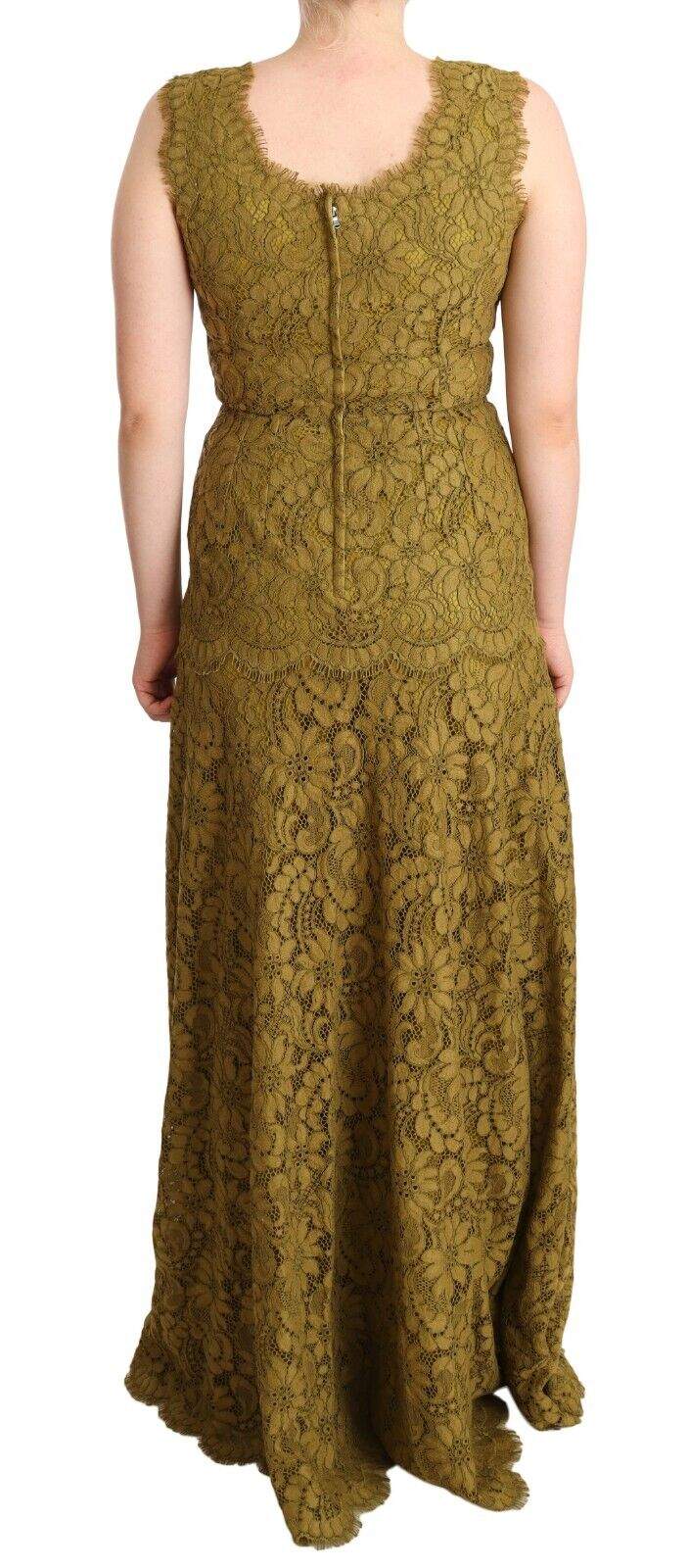 Dolce & Gabbana Brown Floral Lace Maxi Floor Length Dress Brown, Dolce & Gabbana, Dresses - Women - Clothing, feed-1, IT40|S at SEYMAYKA