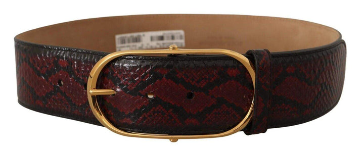 Dolce & Gabbana Red Exotic Leather Gold Oval Buckle Belt 75 cm / 30 Inches, Belts - Women - Accessories, Dolce & Gabbana, feed-1, Red at SEYMAYKA