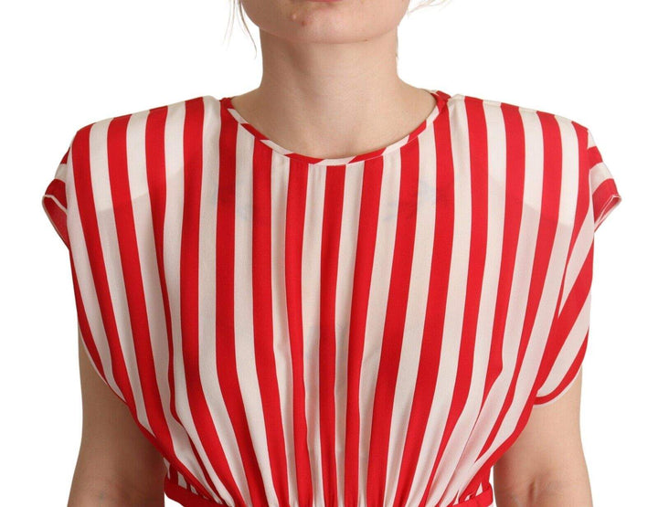 Dolce & Gabbana Red White Stripes Silk Mini A-line Dress Dolce & Gabbana, Dresses - Women - Clothing, feed-1, IT40|S, Red at SEYMAYKA