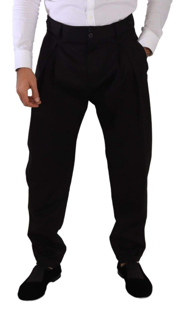 Dolce & Gabbana Black Cotton High Waist  Trouser Dress Pants #men, Black, Dolce & Gabbana, feed-1, IT48 | M, Jeans & Pants - Men - Clothing at SEYMAYKA