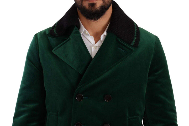 Dolce & Gabbana Green Velvet Cotton Double Breasted Jacket #men, Dolce & Gabbana, feed-1, Green, IT48 | M, Jackets - Men - Clothing at SEYMAYKA