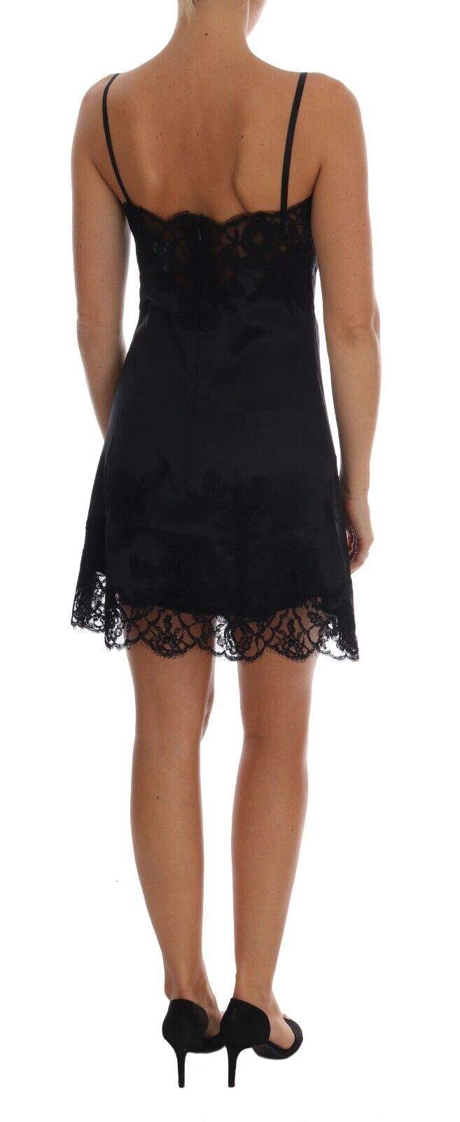 Dolce & Gabbana Black Silk Blend Lace Trim Chemise Lingerie Dress Black, Dolce & Gabbana, Dresses - Women - Clothing, feed-1, IT1 | XS at SEYMAYKA