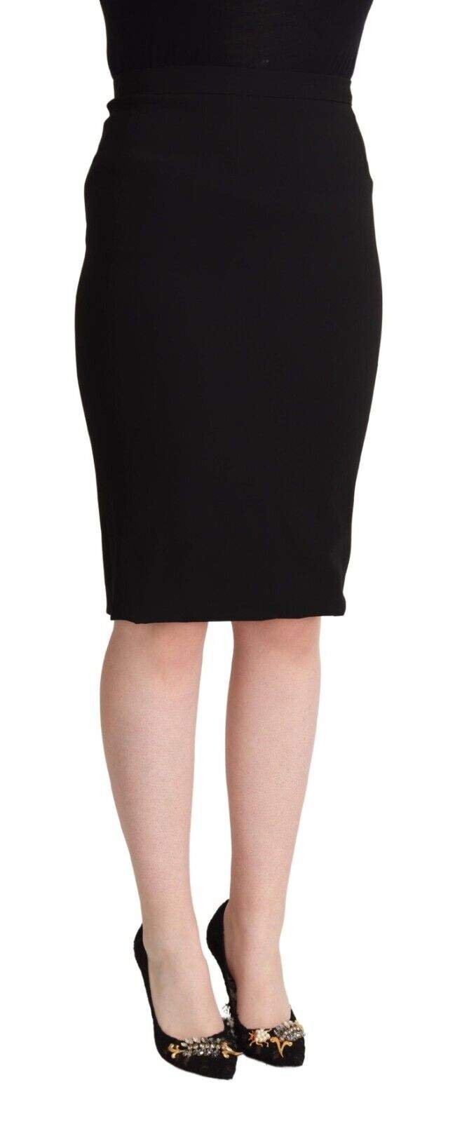 Dolce & Gabbana Black High Waist Knee Length Pencil Cut Skirt Black, Dolce & Gabbana, feed-1, IT36|XXS, IT38|XS, IT40|S, Skirts - Women - Clothing at SEYMAYKA