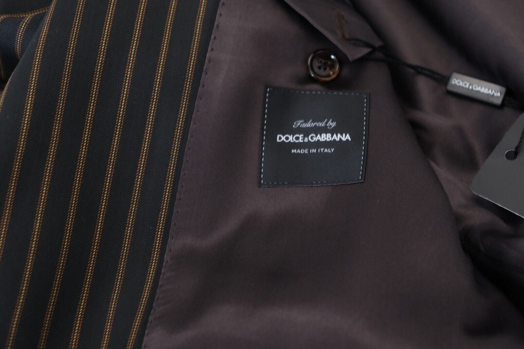 Dolce & Gabbana Black Brown Stripes Single Breasted Blazer