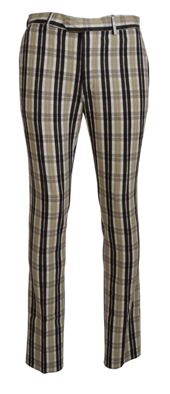 BENCIVENGA Multicolor Checkered Cotton Straight Fit  Pants