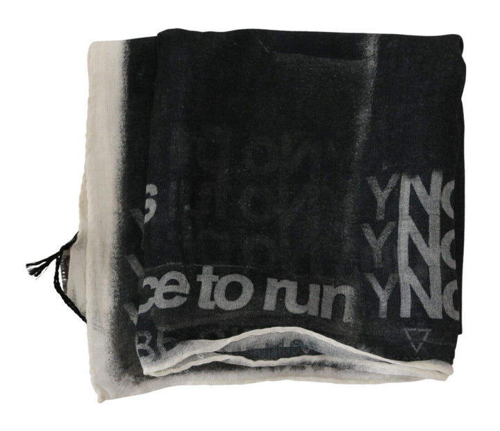 Costume National Dark Gray Wool Foulard Branded Scarf #men, Black/White, Costume National, feed-1, Scarves - Men - Accessories at SEYMAYKA