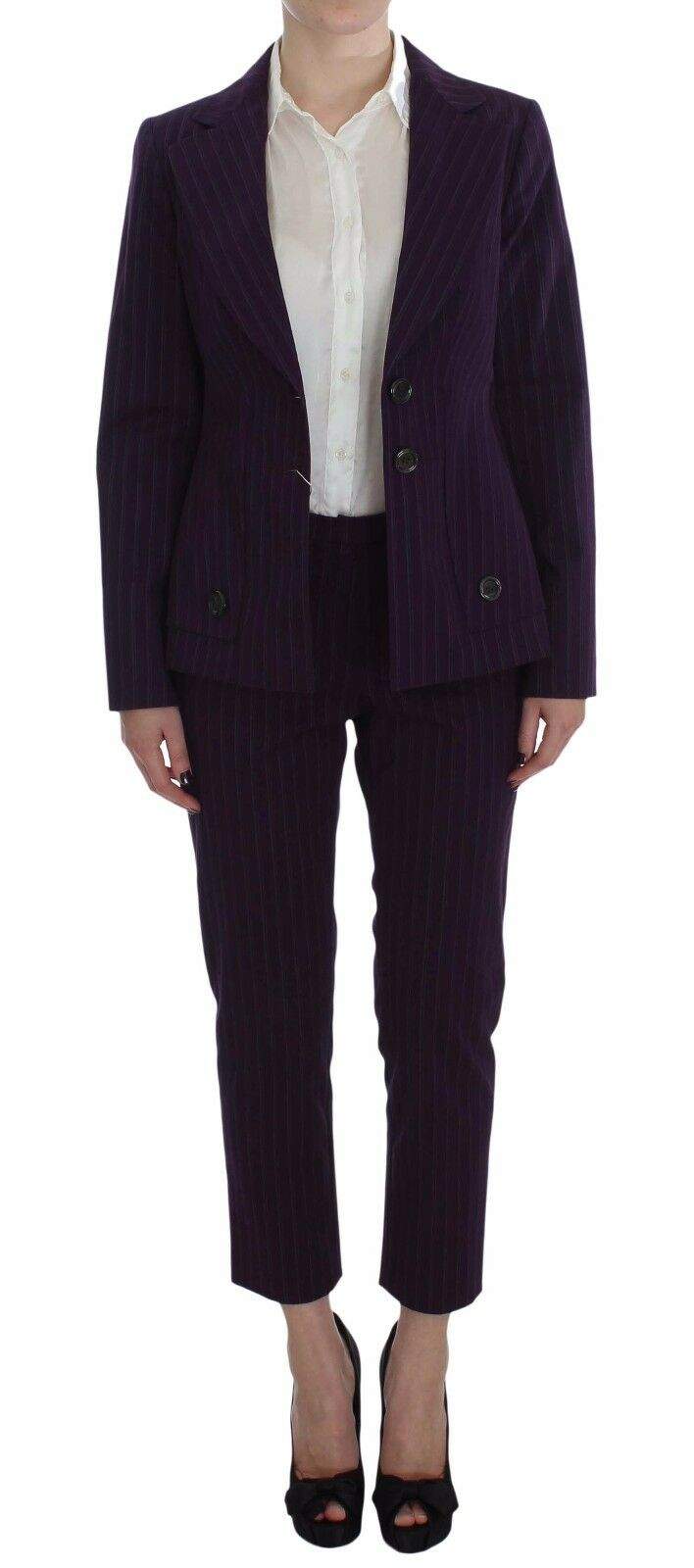 Purple Striped Stretch Coat Blazer Pants Suit BENCIVENGA, IT48 | XL, Purple, Suits & Blazers - Women - Clothing, Women - New Arrivals at SEYMAYKA