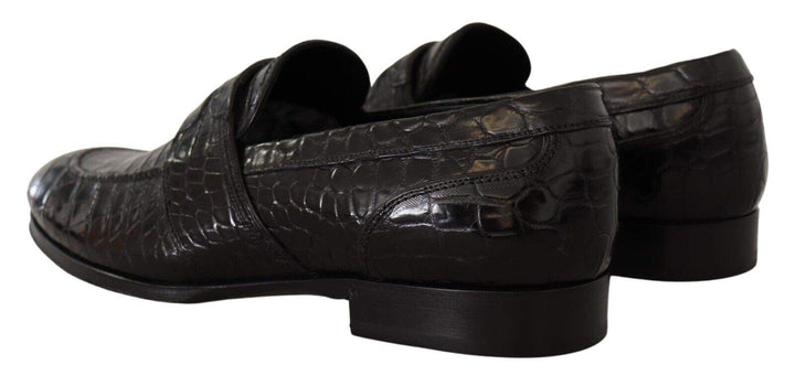 Dolce & Gabbana Black Crocodile Leather Slip On Moccasin Shoes #men, Black, Dolce & Gabbana, EU44/US11, feed-1, Loafers - Men - Shoes at SEYMAYKA