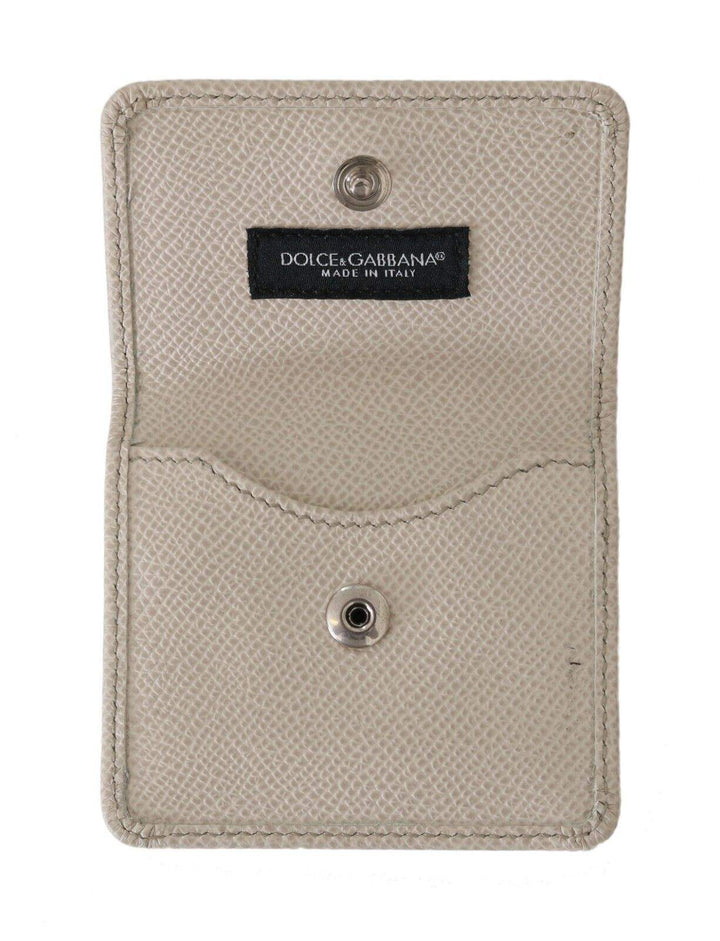 Dolce & Gabbana White Dauphine Leather Holder Pocket Wallet Condom Case #men, Dolce & Gabbana, feed-1, Wallets - Men - Bags, White at SEYMAYKA