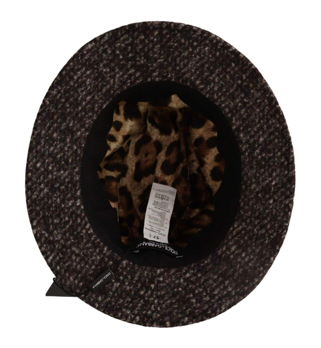 Dolce & Gabbana Gray Melange Blended Textured Tweed Hat 57 cm|S, 58 cm|M, 59 cm|L, Dolce & Gabbana, feed-1, Gray, Hats - Women - Accessories at SEYMAYKA