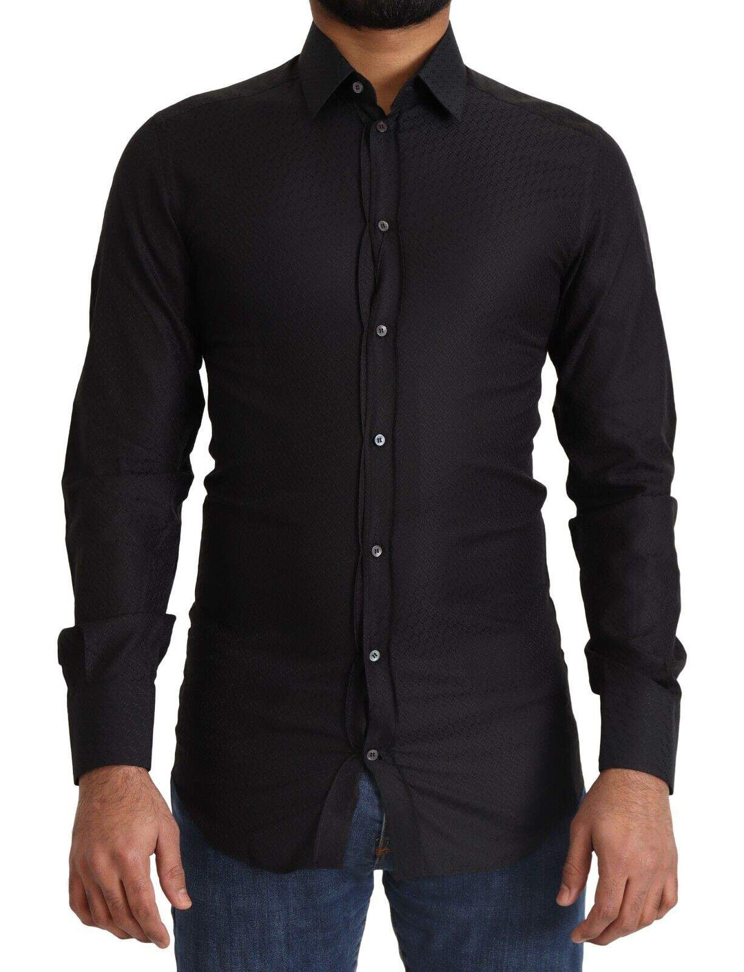 Dolce & Gabbana Black GOLD Cotton Slim Dress Formal Shirt #men, Black, Dolce & Gabbana, feed-1, IT37 | XS, Shirts - Men - Clothing at SEYMAYKA