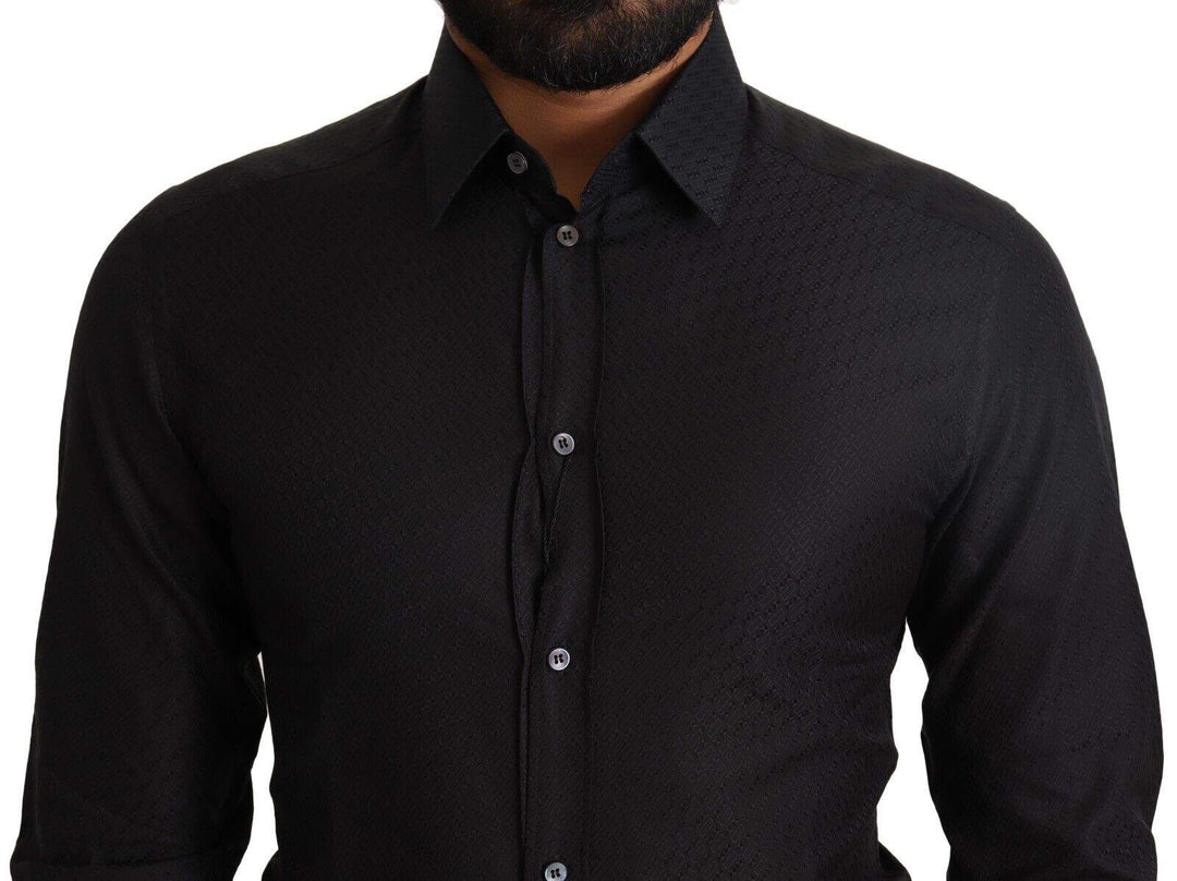 Dolce & Gabbana Black GOLD Cotton Slim Dress Formal Shirt #men, Black, Dolce & Gabbana, feed-1, IT37 | XS, Shirts - Men - Clothing at SEYMAYKA