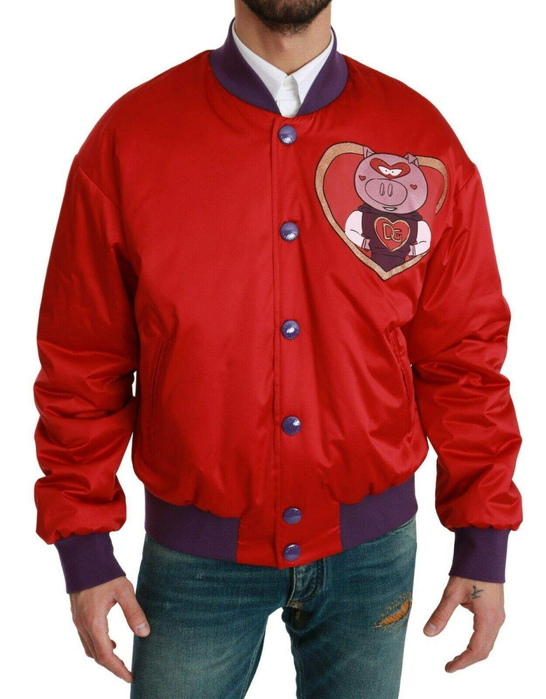 Dolce & Gabbana  Red YEAR OF THE PIG Bomber Jacket #men, Brand_Dolce & Gabbana, Catch, Dolce & Gabbana, feed-agegroup-adult, feed-color-red, feed-gender-male, feed-size-IT44 | XS, feed-size-IT46 | S, feed-size-IT48 | M, feed-size-IT50 | L, feed-size-IT52 | L, feed-size-IT58 | XXL, feed-size-IT60 | 3XL, Gender_Men, IT44 | XS, IT46 | S, IT48 | M, IT50 | L, IT52 | L, IT54 | XL, IT56 | XL, IT58 | XXL, IT60 | 3XL, Jackets - Men - Clothing, Kogan, Men - New Arrivals, Red at SEYMAYKA