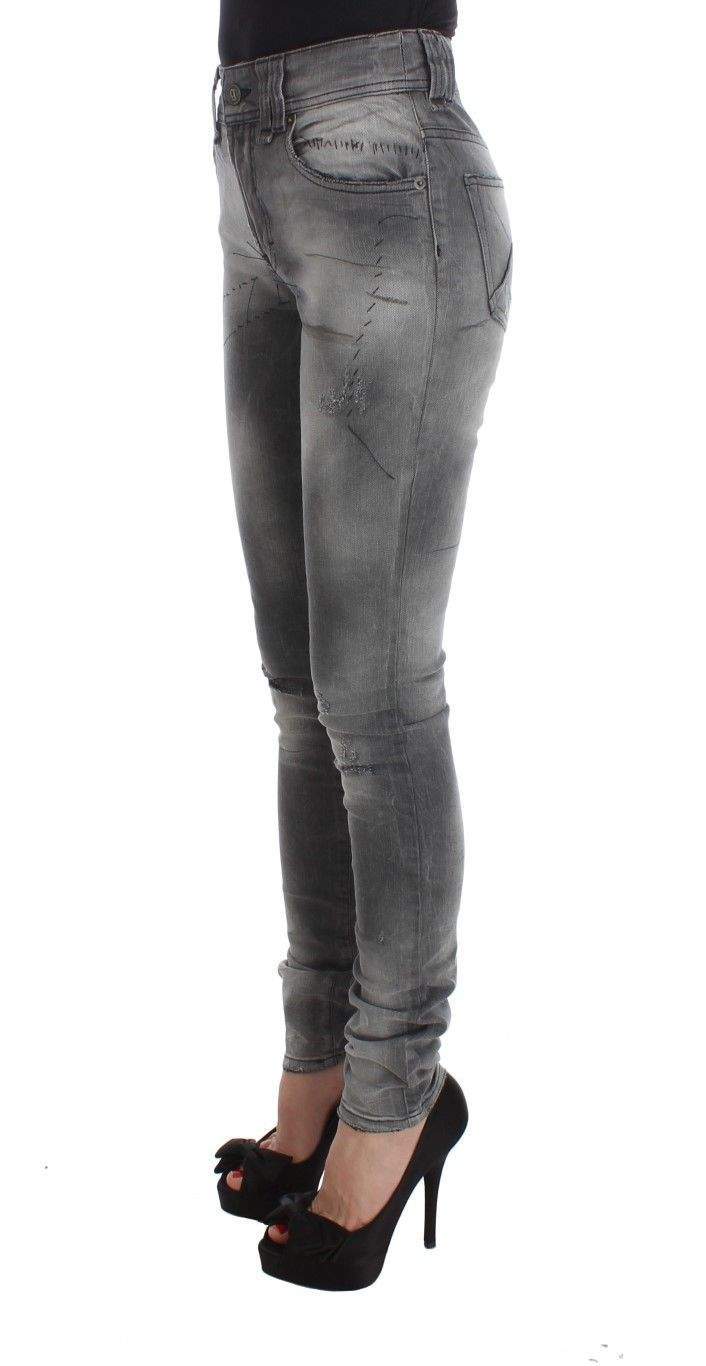 John Galliano Gray Wash Cotton Blend Slim Fit Denim Jeans Pants #women, feed-agegroup-adult, feed-color-gray, feed-gender-female, Gray, Jeans & Pants - Women - Clothing, John Galliano, W24, W25, W26, Women - New Arrivals at SEYMAYKA