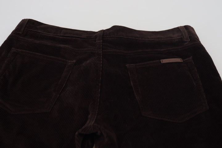 Dolce & Gabbana Brown Corduroy Men Casual Trouser Pants