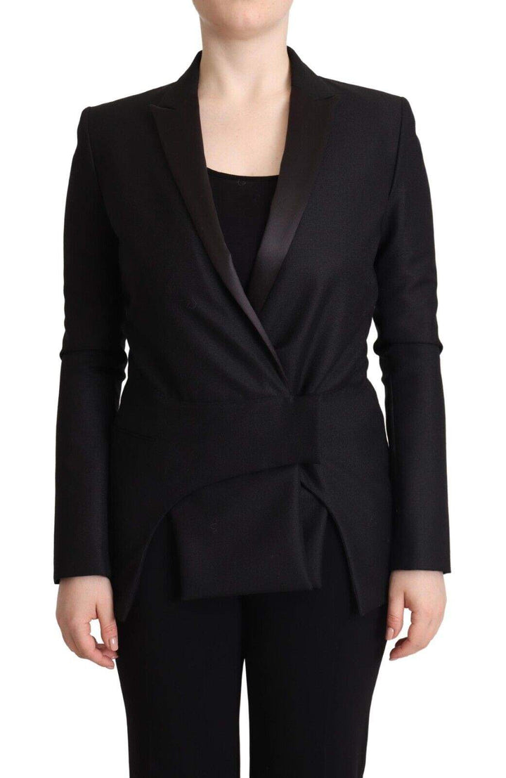 Costume National Black Long Sleeves Double Breasted Jacket Black, Costume National, feed-1, IT40|S, Jackets & Coats - Women - Clothing at SEYMAYKA