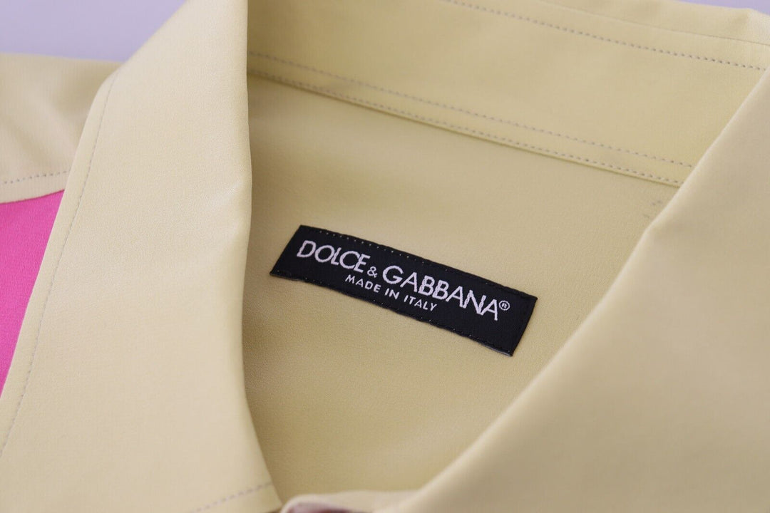 Dolce & Gabbana Multicolor Patchwork Silk Button Down Shirt
