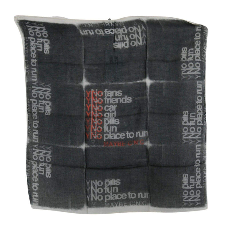 Costume National Dark Gray Wool Foulard Branded Scarf #men, Black/White, Costume National, feed-1, Scarves - Men - Accessories at SEYMAYKA