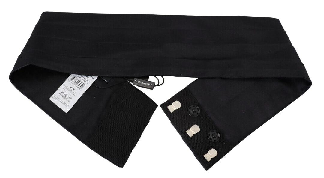 Dolce & Gabbana Black Silk  Waist Cummerbund