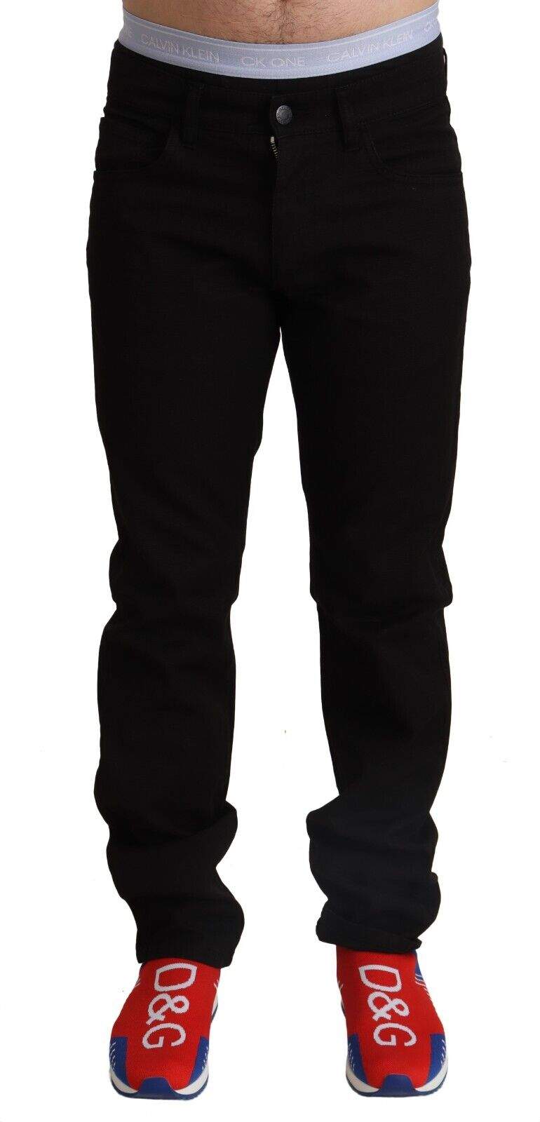 Dolce & Gabbana Black Cotton Straight Jeans STAFF Pants