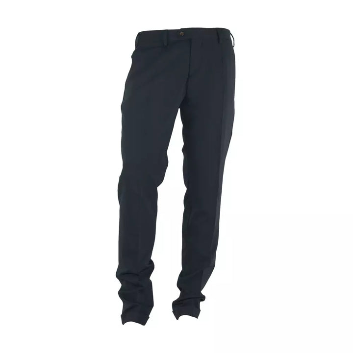 Made in Italy Black Polyester Trousers