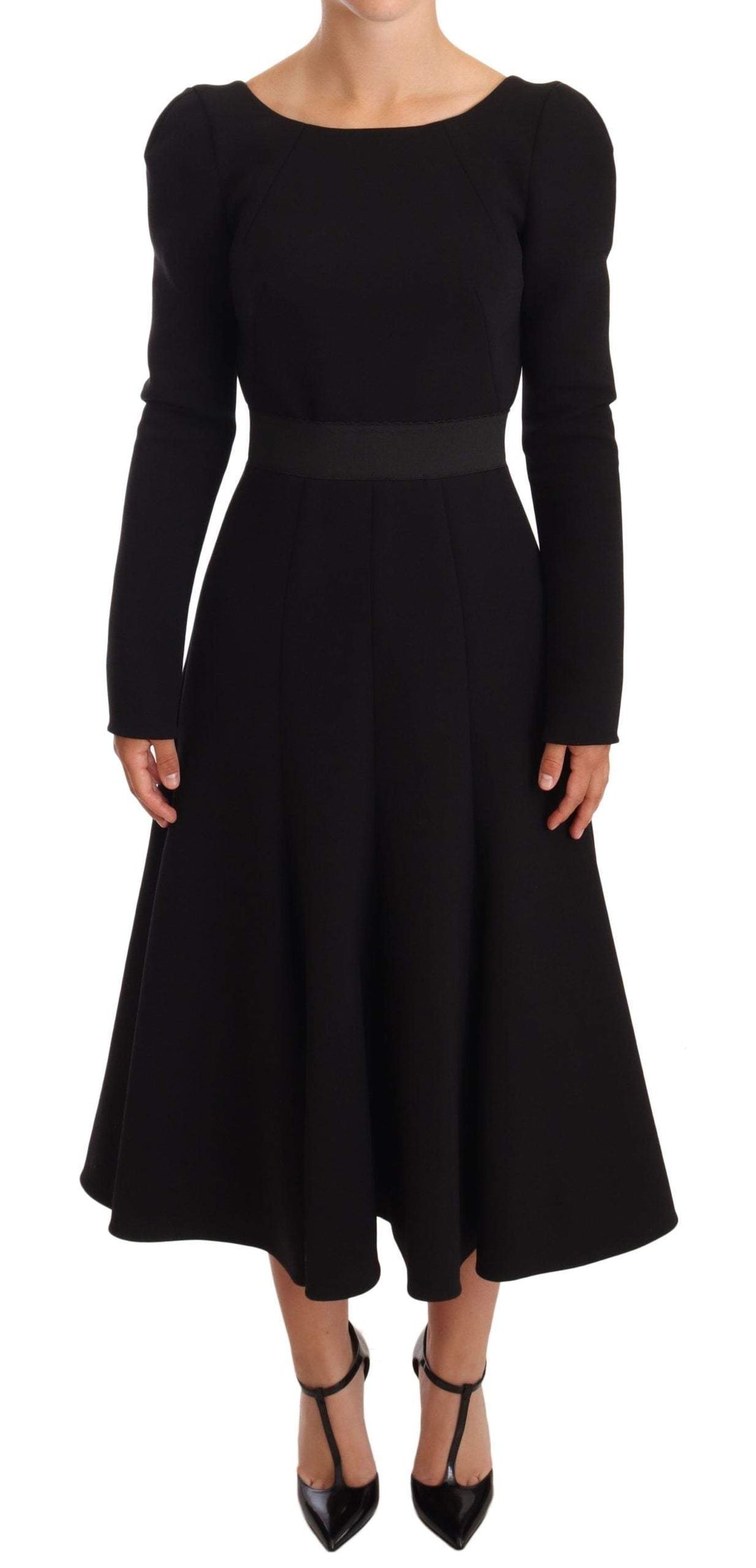 Dolce & Gabbana Black Wool Stretch Sheath Open Back Dress Black, Dolce & Gabbana, Dresses - Women - Clothing, feed-1, IT38|XS, IT40|S at SEYMAYKA